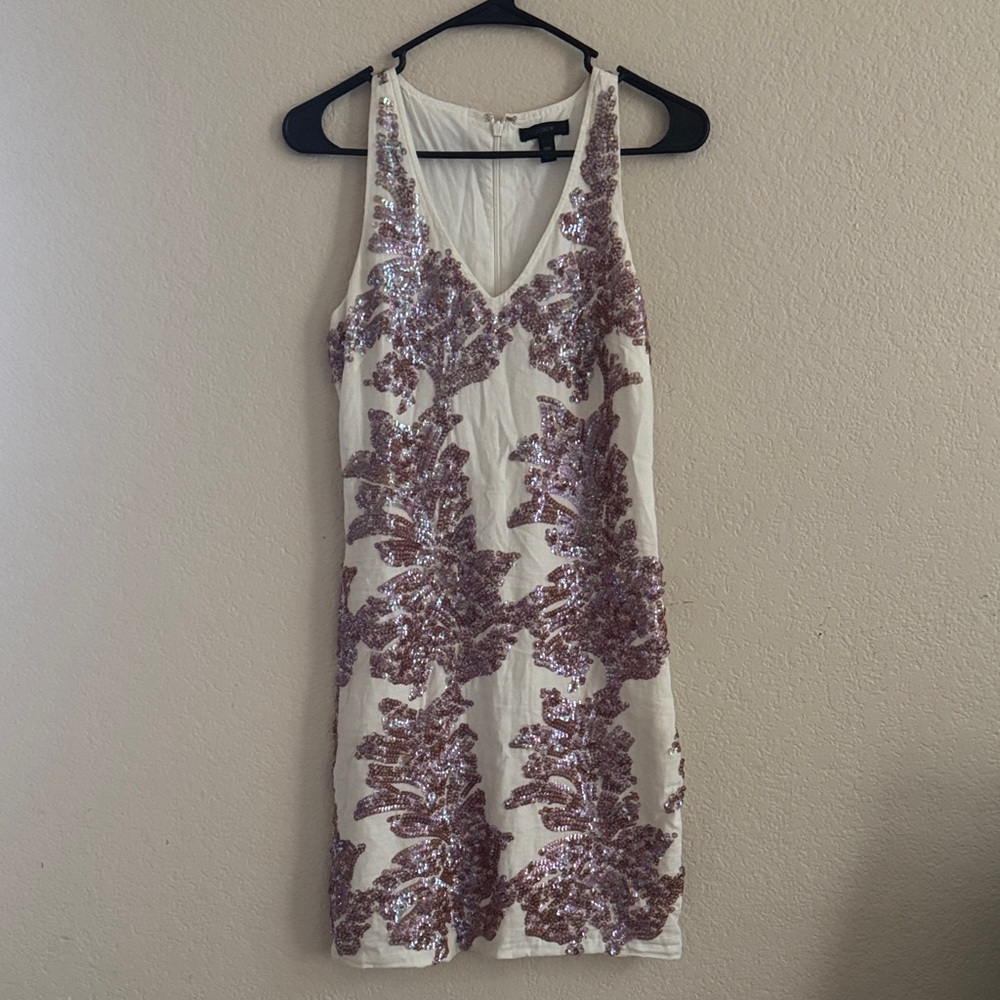White and sequin J.Crew dress